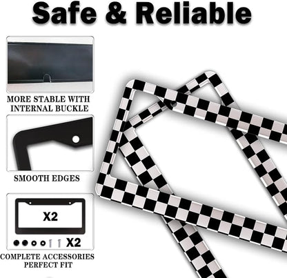 License Plate Frames Black and White License Plate Bracket Black and White - Image 4