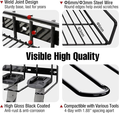 UNITEDPOWER Wall Mounted Power Tool Organizer Holder, Heavy Duty Utility - Image 4