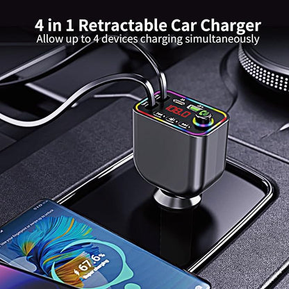 Vitog Retractable Car Charger, Wireless Bluetooth 5.3 FM Transmitter 100W USB C - Image 6