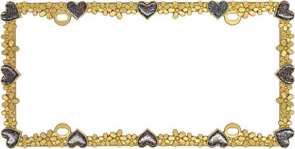 Creathome 3D Shining Daisy Heart License Plate Frame from Pure Zinc Alloy Metal - Image 5