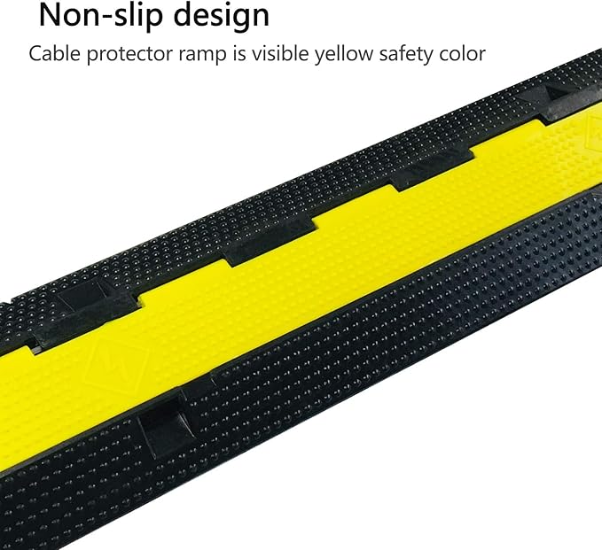 3 Pack Rubber Cable Ramp Hose Cable Protector Ramp 2 Channel 22000Lbs Load - Image 5