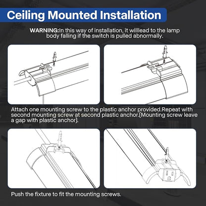 4-Pack 4ft Linkable Led Shop Light, Plug in Garage Lighting - Image 7