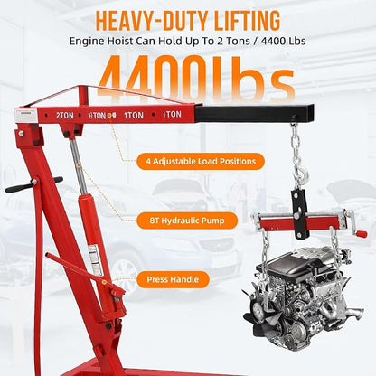 2 Ton Engine Hoist, Folding Cherry Picker Engine Hoist - Image 2