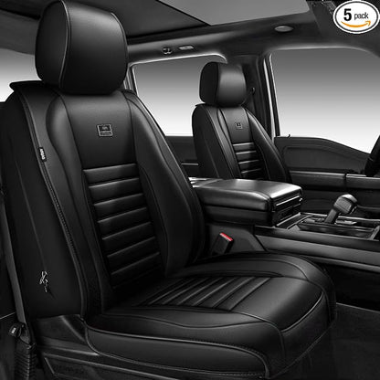 CAR PASS Nappa Leather Car Seat Covers Full Set, Luxury Seat Protector by CARPASS
