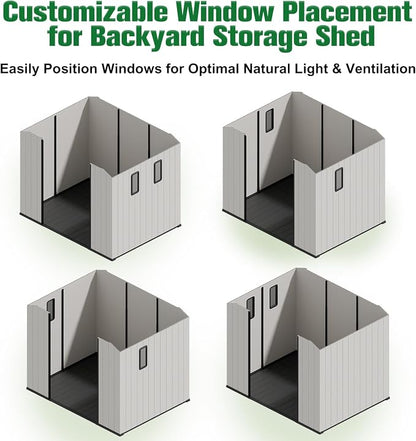 EAGLE PEAK 8x6 Resin Outdoor Storage Shed, Weatherproof Garden Shed - Image 8