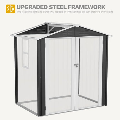 DWVO 6x4ft Metal Outdoor Storage Shed - Image 6