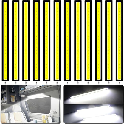 Linkstyle 12PCS 12V LED Interior Light Bar, Waterproof 28 LEDs COB Strip Light by Linkstyle
