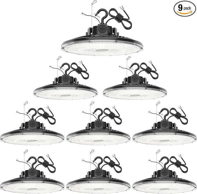 9 Pack 480V LED High Bay Light UL DLC Listed UFO Light 300W 240W 200W Adjustable by YELLORE-Professionalledlightsmanufacturerspecializingincommercialandindustriallighting