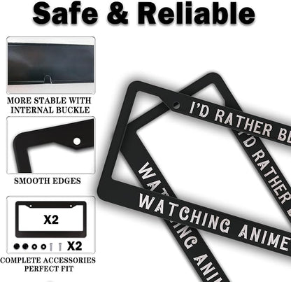 License Plate Cover Black and White License Plate Frames I’D Rather Be Watching - Image 4