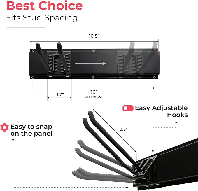 Garage Tool Organizer Wall Mount | 64-Inch Garage Wall Organizer & Folding - Image 2