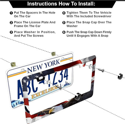 American Flag Eagle License Plate Frames - Image 3