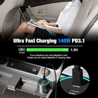 140W USB C Car Charger, Super Fast Charging - Image 2