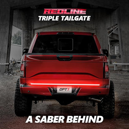 OPT7 60" Redline Triple Row LED Tailgate Light Bar w/Sequential RED Turn Signal - Image 6