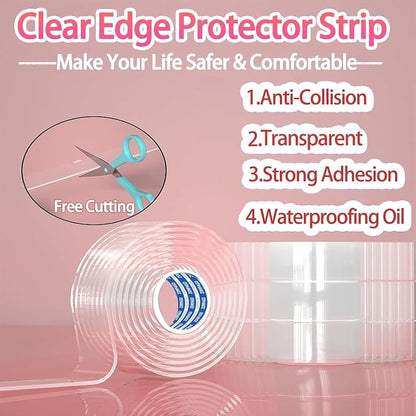 Clear Soft Corner Protectors for Furniture Strip, 2in x13FT, 2 Rolls, Sharp - Image 3