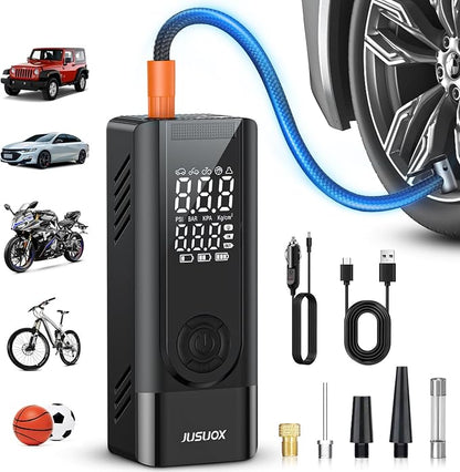 Tire Inflator Portable Air Compressor, 150PSI Cordless Air Pump by JUSUOX