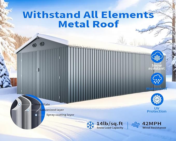 20x13 Metal Shed, Metal Garage Building - Image 2