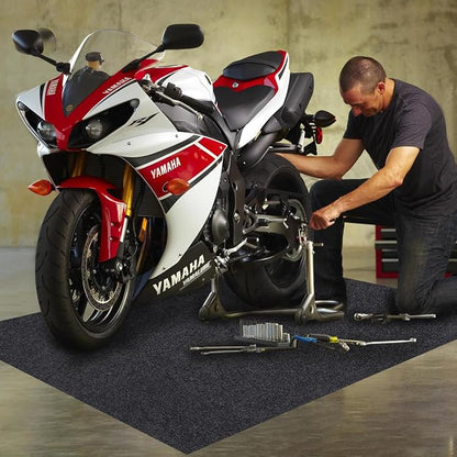 Large Motorcycle Mat Under Car Washable Garage Mats Oil Absorbent Pad Rubber by JOMMIE+CHEN