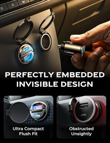 AINOPE 90W Super Fast Car Charger USB C, Invisible Cigarette Lighter Adapter， - Image 8