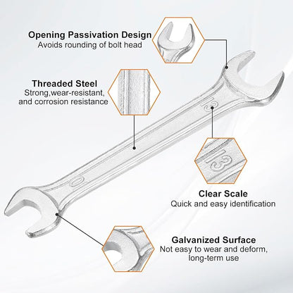 HARFINGTON Double Open End Wrench 10mm x 13mm Metric 15 Degree Offset Angle - Image 4