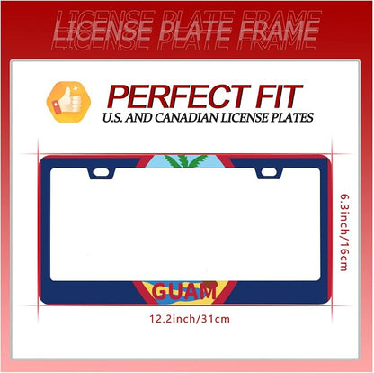 Personalise Guam Flag License Plate Frames Round Hole Guams License Plate Frame - Image 6