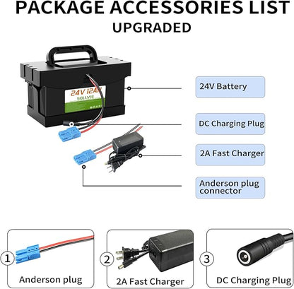 24V Battery Replacement for Ride On Cars, 12Ah/7Ah - Image 3