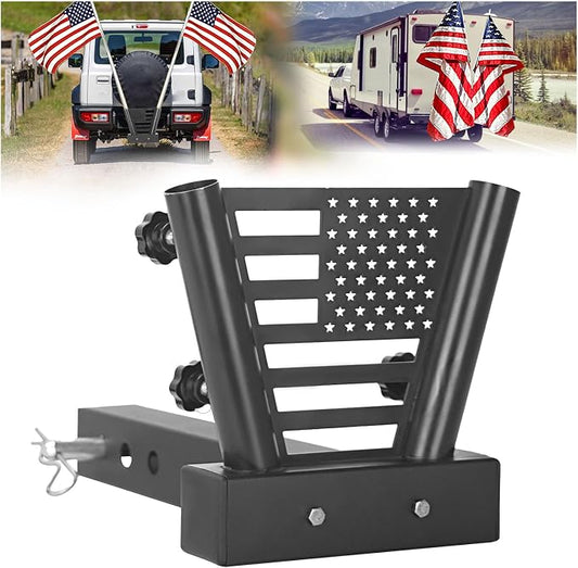 Heavy Duty Dual Hitch Flag Pole Holder by Sidasu