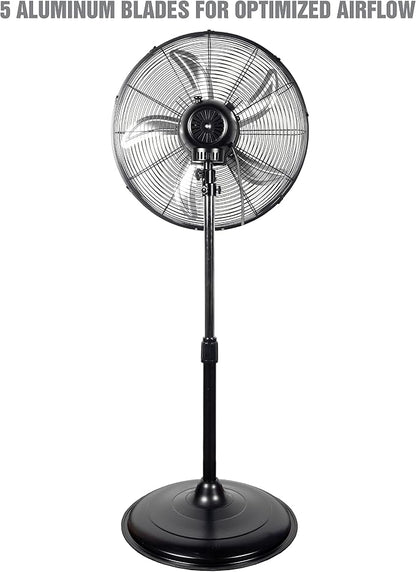 OEMTOOLS OEM24871 20" Oscillating Pedestal Fan, Adjustable Height - Image 5