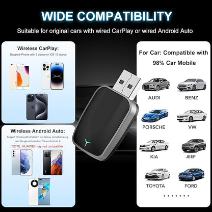 Mini Wireless CarPlay & Android Auto Adapter – Plug & Play Dongle, Convert - Image 6