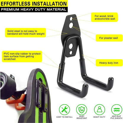 18 Pack Heavy Duty Garage Hooks, Utility Wall Mounted Storage System, - Image 2
