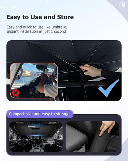 2025 Upgrade Car Windshield Sun Shade Windshield Sunshade Umbrella Protect Car - Image 8