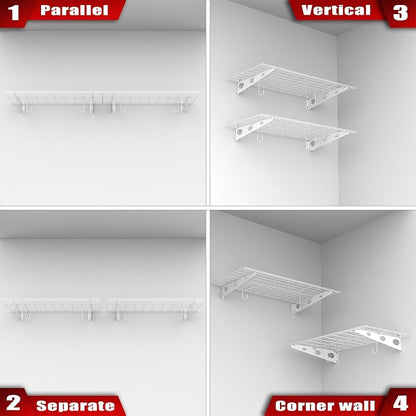 WALMANN 2 Pack Garage Wall Shelves, 2 x 4 ft/24 * 48 inch Wall Mounted Storage - Image 8