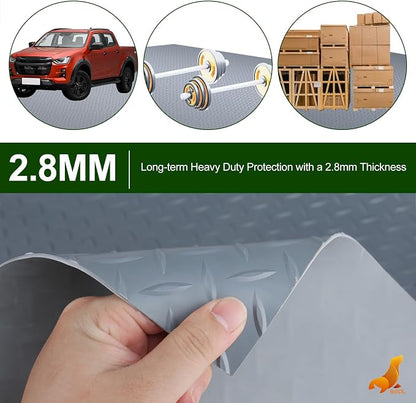 SEAL 6 x 20 Ft Premium Garage Floor Mat, Solid 2.8mm Thick Gray Commercial - Image 3