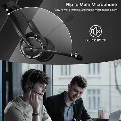 Wireless Headset with ANC & ENC, Wireless Headphones with Flip-to-Mute - Image 5