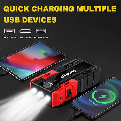 001B 3000A Car Jump Starter Battery Pack, 12V Car Battery Charger, Jump Box - Image 4