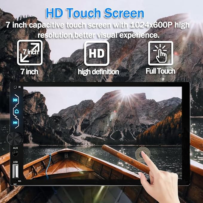 Double Din Car Stereo with Wireless Carplay and Wireless Android Auto, 7 Inch - Image 5
