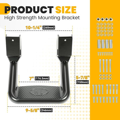 ECOTRIC Universal Side Steps-300LB Load, Electrophoresis Black Aluminum Step - Image 4