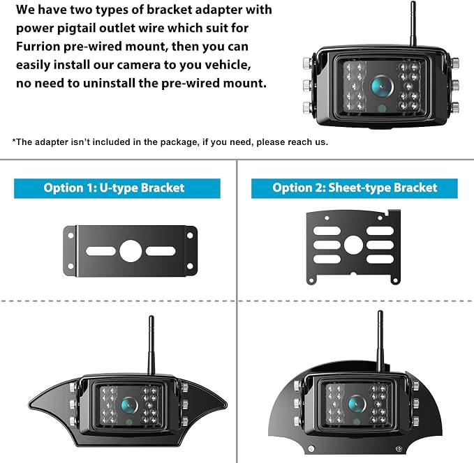 Fookoo 1080P 10" Wireless Backup Camera System, IP69 Waterproof Rear/Front View - Image 3
