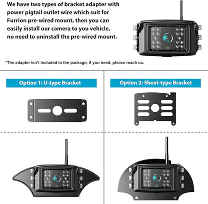 Fookoo 1080P 10" Wireless Backup Camera System, IP69 Waterproof Rear/Front View - Image 3