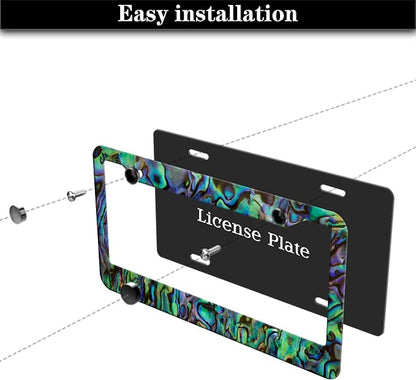 License Plate Frames Multicolor Fun License Plate Frame Cover Faux Abalone - Image 7