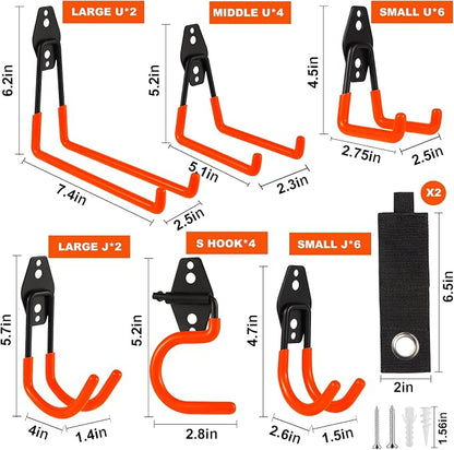 Garage Hook Heavy Duty Wall Storage Hangers, 26 Pack Garage Storage Hooks Steel - Image 2