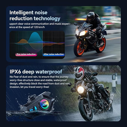 Motorcycle Helmet Bluetooth Headset, Outdoor Wireless Bluetooth 5.4 Headphone - Image 2
