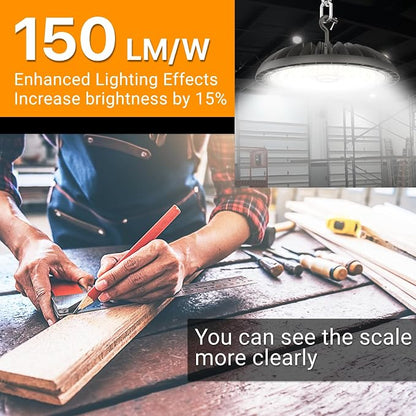 LED High Bay Light 200W, 30000LM 5000K Bright UFO High Bay Light - Image 2
