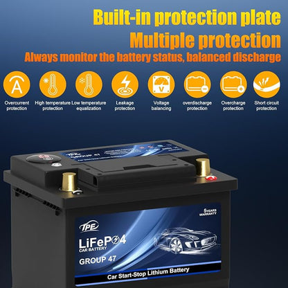 TPE Car Start-Stop Lithium Battery BCI Group47 LiFePO4 Lithium-ion Car Battery - Image 3
