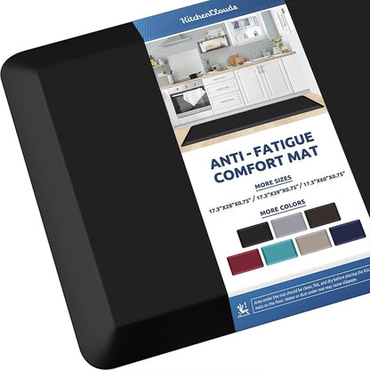 KitchenClouds Kitchen Mat Cushioned Anti Fatigue Kitchen Rug 0.8inch Waterproof by KitchenClouds