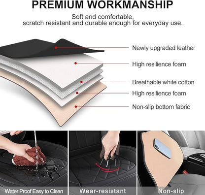 1 Pack Leather Front Car Seat Cover, Universal Sideless Car Seat Protector - Image 3