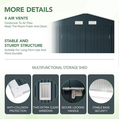 10X10FT Outdoor Steel Storage Shed - Image 7
