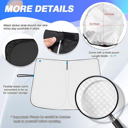 Windshield Sun Shade for Toyota Sienna 2021-2025 2026 Accessories Thicken - Image 5