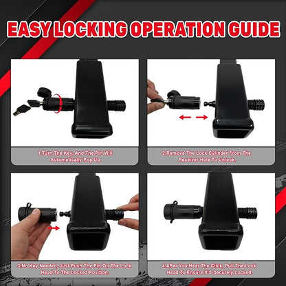 TYT Trailer Hitch Lock – 5/8" Dia, 3-1/2" Long Pin, Fits Class III/IV/V Hitches - Image 3