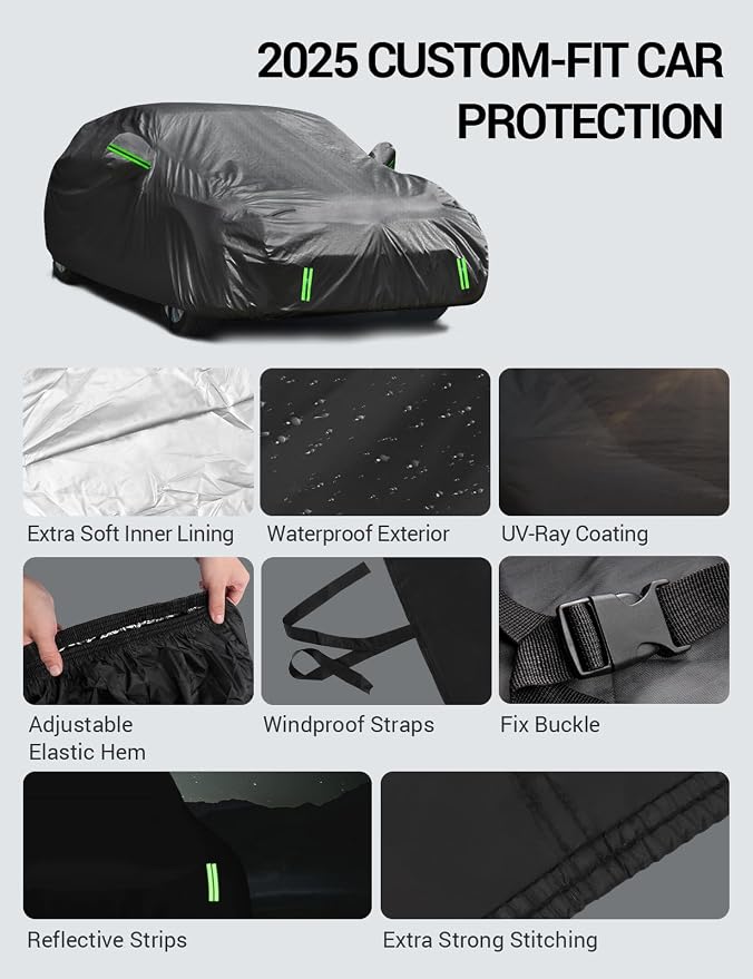 Proadsy 2025 Upgrade 6 Layers Car Cover Compatible - Image 8
