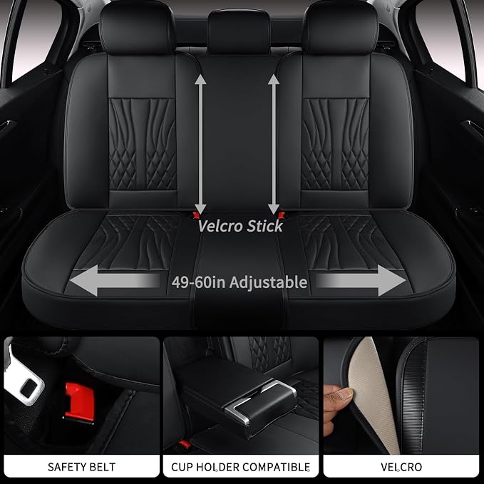 Leather Seat Covers, Car Seat Protector Waterproof, Seat Covers Full Set - Image 3
